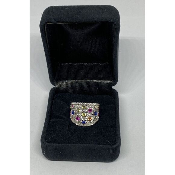 Cubic Zirconia SZR6981W2F-05 Ring Rhodium Plated Sterling Silver MSRP $130 NM265 - Picture 1 of 5